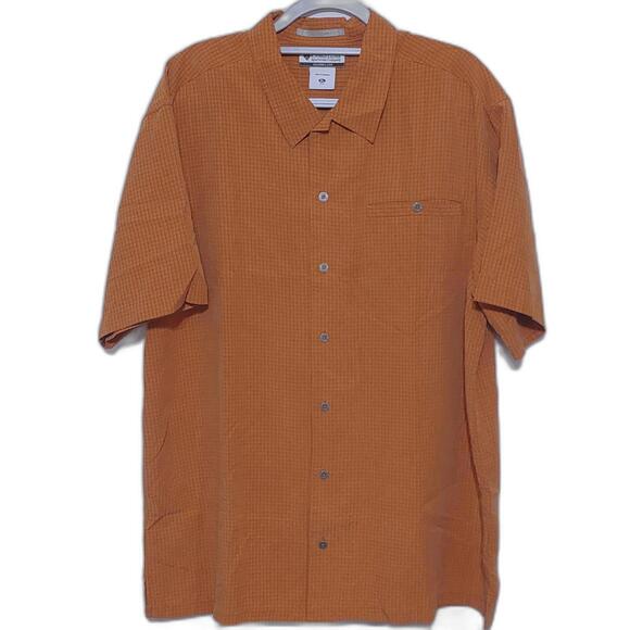 COLUMBIA XCO GINGHAM CHECK SHORT SLEEVE BUTTON DOWN‎ SHIRT MENS XL - Picture 1 of 8